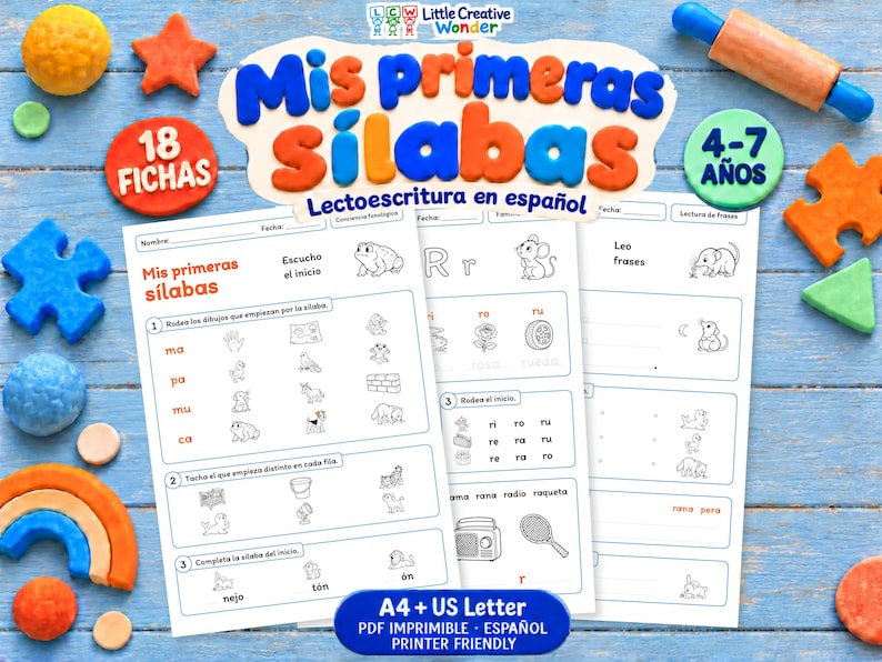 Worksheets for Spanish Syllables | 18 Reading and Writing Worksheets ...