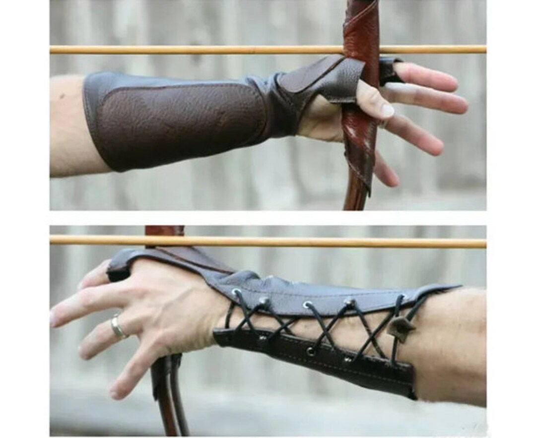 Medieval Archery Leather Long Gloves Steampunk Armor Cuff Etsy