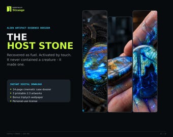 Alien Artifact Dossier, Sci-Fi Horror Photo Story, Printable Digital Evidence File