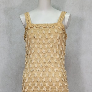 Rare Fabric Weave 1960s Dress Vintage Lined Looped