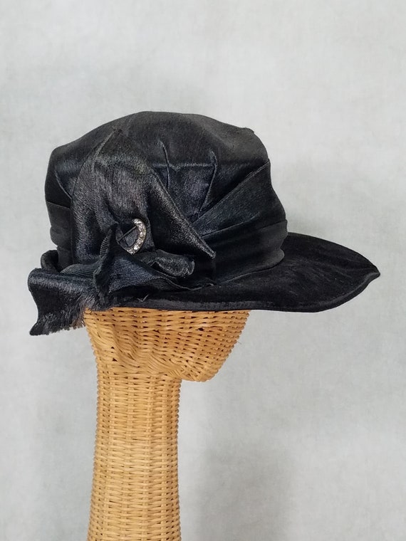 Edwardian Lovely 1910s Hat Black Suffragette Ladie