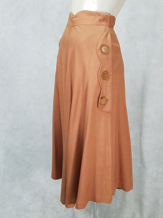 1940s Skirt Cute Button Sides Swing 40s Womens Vin