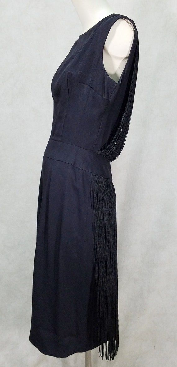 1950s Fringe Back Dress Pencil Skirt Cocktail Dres