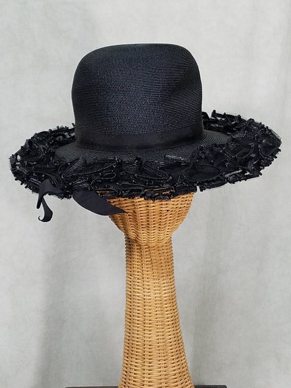 1950s Hat Schiaparelli Designer Vintage Hat Black