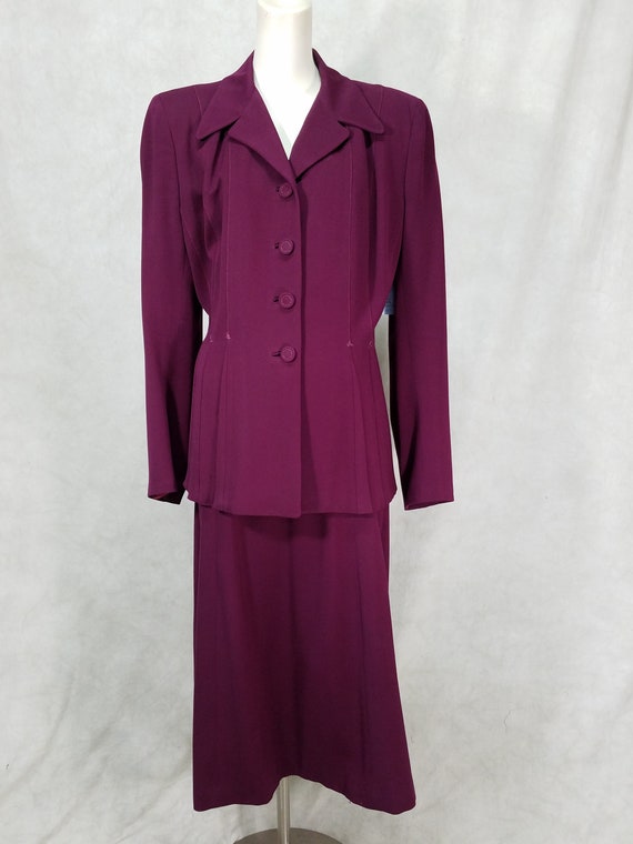 1940s Suit Purple Gabardine Womens 1940s Suit Larg