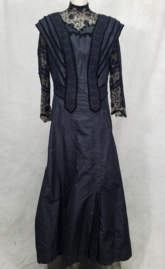 1800s Dress Large Size Black Edwardian Victorian D