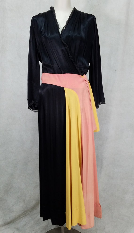 1940s Lounge Robe Hostess Dress Pin Up Girl Linger