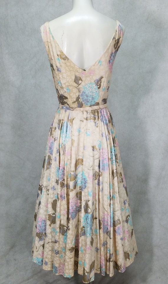 Unique Bottom 1950s Dress Flower 3D Netting Rhine… - image 8