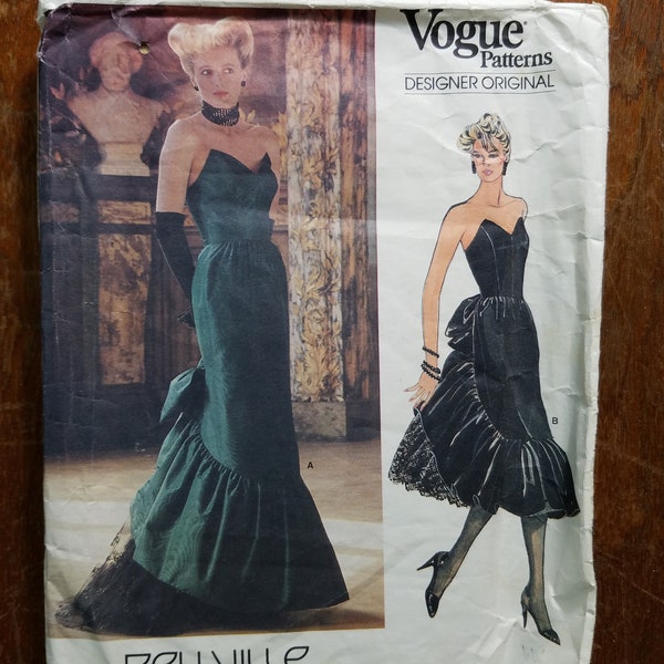 Princess Diana Look Dress Pattern Vogue Design Original Bellville Sassoon 1471