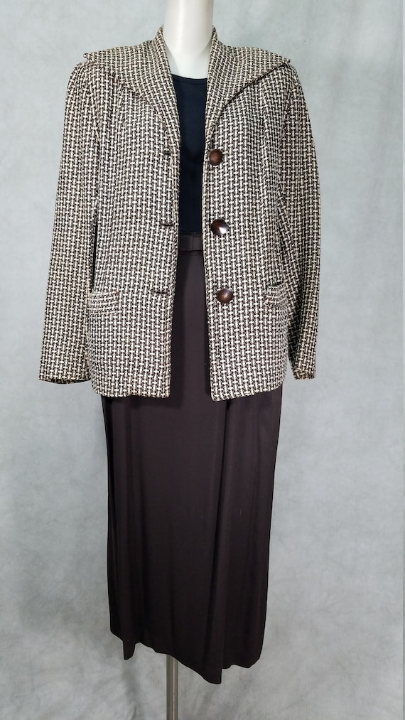1950s Suit Gabardine Skirt Wool Blend Jacket Vinta