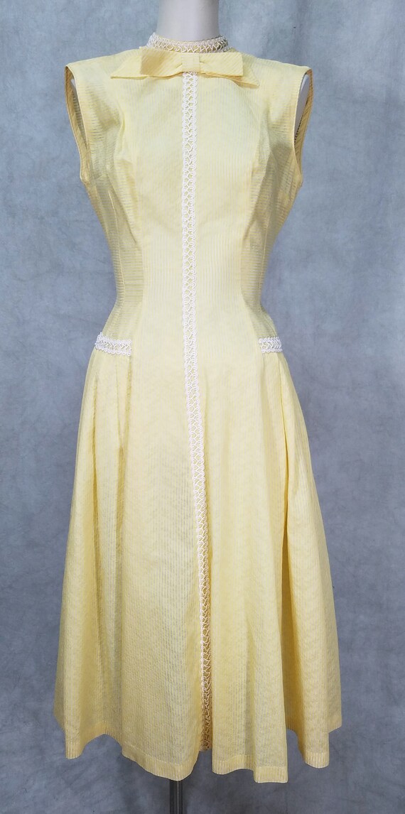 1950s Dress Yellow Cotton Summer Spring