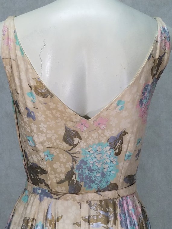 Unique Bottom 1950s Dress Flower 3D Netting Rhine… - image 9