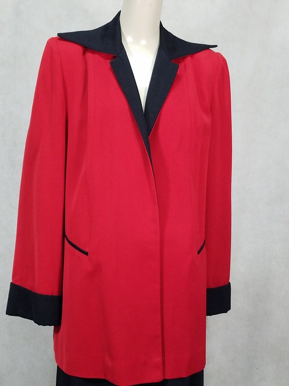 40s Womens Jacket Red Gabardine Large Size Betty R