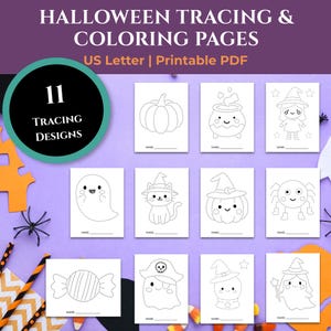 Printable Halloween Tracing Shapes | Preschool Halloween Activity | Pre-K Fine Motor Activity | US Letter PDF Download