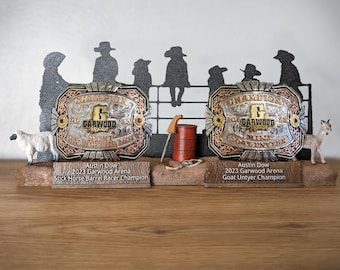 Personalized Children's Rodeo Buckle Display – Custom Cowboy/Cowgirl Gift