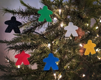 Meeple Christmas Ornaments Set of 6