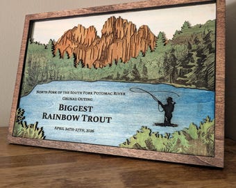 Placa de madera con escena personalizada – Arte en madera en capas 3D, premio personalizado