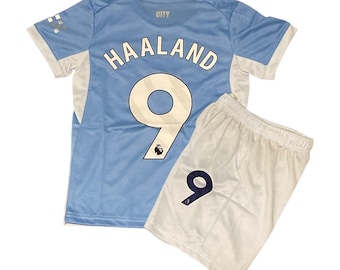 Unisex Youth Kid Erling Haaland number 9 jersey set