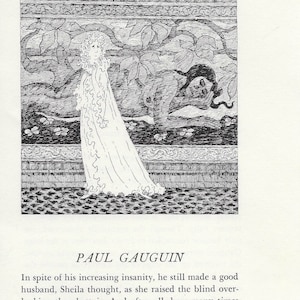 Vintage Original EDWARD GOREY Print from 1974. Edward Gorey Art. &quot;Paul Gauguin&quot; Edward Gorey Illustration in Excellent Condition