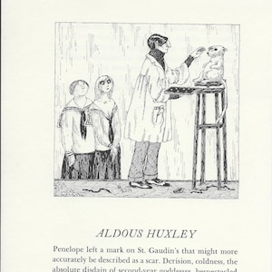 Vintage Original EDWARD GOREY Print from 1974. Edward Gorey Art. &quot;Aldous Huxley&quot; Edward Gorey Illustration in Excellent Condition