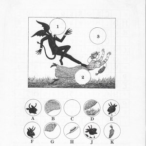 Vintage ORIGINAL EDWARD GOREY Art from 1979. 2 Sided Edward Gorey Print &quot;Gorey Games 44 45&quot;. Edward Gorey Poster Excellent Condition