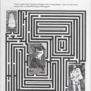 Edward Gorey, Goth Home Decor, Gothic Home Decor, Maze Print, Goth Art Print, Edward Gorey Print, Edward Gorey Poster, &quot;GOREY GAMES&quot;