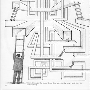 Edward Gorey, Goth Home Decor, Gothic Home Decor, Maze Print, Goth Art Print, Edward Gorey Print, Edward Gorey Poster, &quot;GOREY GAMES&quot;