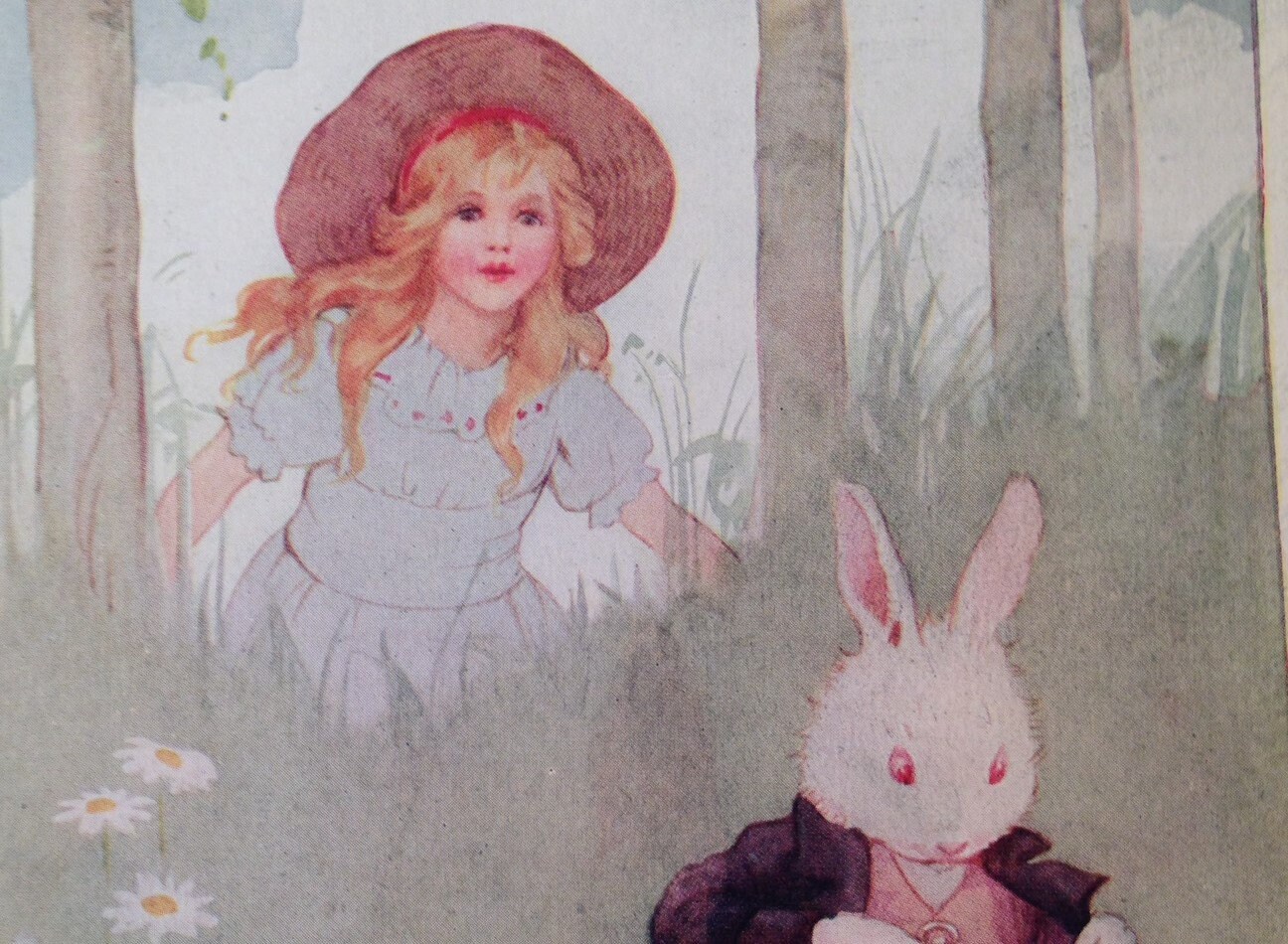 Alice in Wonderland White Rabbit Print Margaret Tarrant