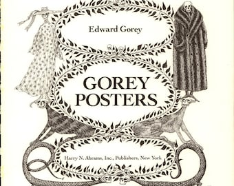 Goth Decor, Gothic Artist, Gothic Print Gift, Edward Gorey, 1979, &quot;GOREY POSTERS&quot;, Gothic Wall Decor, Gorey Illustration, Goth Art Print