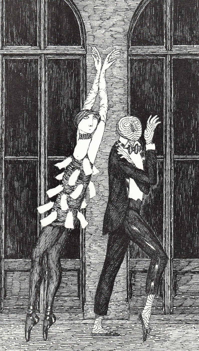 1979 EDWARD GOREY PRINT Poster Tatiana Smyasht and Serge Ibiskovski Dance