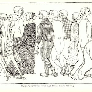 Dark Art - Goth - Gothic - Gothic Home Decor - Gothic Decor - Edward Gorey - Goth Decor - &quot;THE PARTY SPLIT&quot; - Gothic Art - Gothic Artist