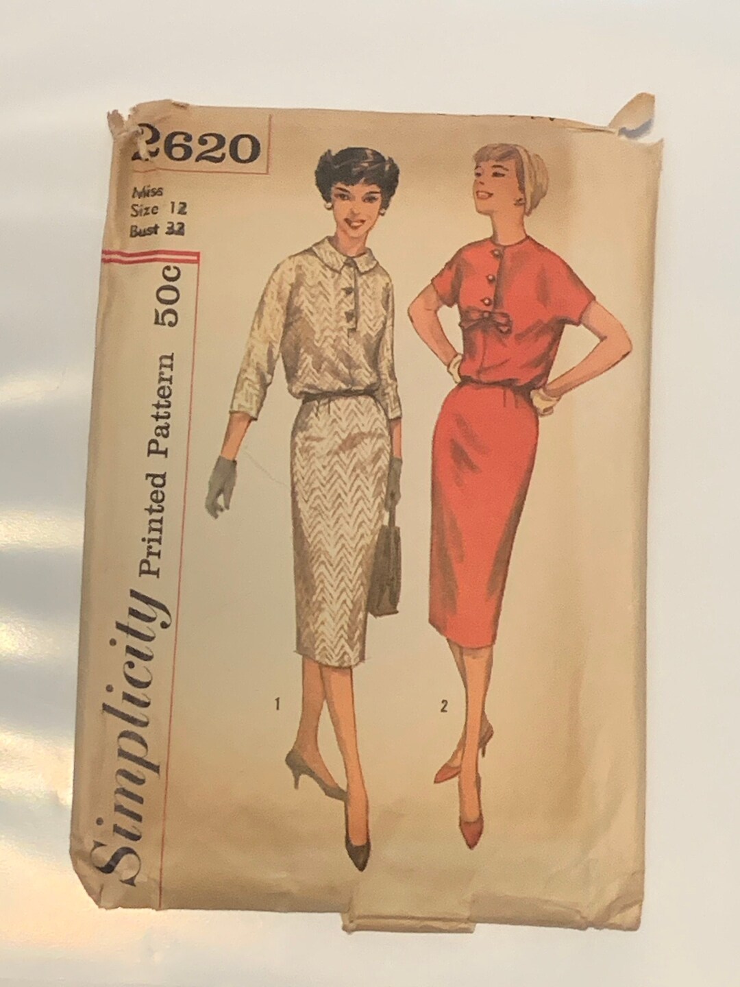 1950s DRESS PATTERN, SIMPLICITY 2620, 1950s Simplicity Dress Pattern ...