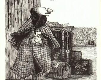 Macabre Art, &quot;MR EARBRASS&quot;, Edward Gorey Print, Surreal Dark Art, Edward Gorey Poster, Edward Gorey Print, Macabre Decor, Edward Gorey Art