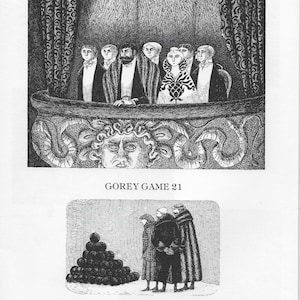 Edward Gorey, Goth Home Decor, Gothic Home Decor, Macabre Art, Goth Art Print, Edward Gorey Print, Edward Gorey Poster, GOREY GAMES 21 22 23