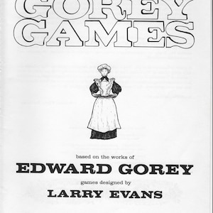 Edward Gorey Poster &quot;COVER PAGE&quot; Black and White Vintage Gorey Art Gothic Decor Goth Art Print Gory Gorey Drawing
