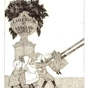 Edward Gorey, Gorey, Gothic Home Decor, &quot;LITTLE ZOOKS&quot;, Art By Edward Gorey, Vintage Gorey, Gorey Illustration, Goth Art Print