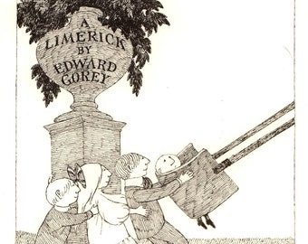 Edward Gorey, Gorey, Gothic Home Decor, &quot;LITTLE ZOOKS&quot;, Art By Edward Gorey, Vintage Gorey, Gorey Illustration, Goth Art Print