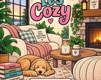 It's Cozy Coloring Book: Relaxing Home Scenes, Easy Designs