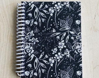 Floral (Black) TrainRite Compact Fitness Journal