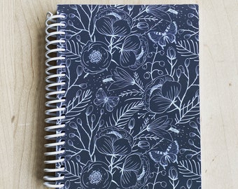 Floral (Grey) TrainRite Compact Fitness Journal