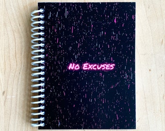 No Excuses (Blush) - TrainRite Compact Fitness Journal