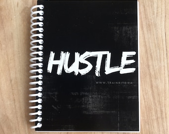 HUSTLE Black - TrainRite Compact Fitness Journal