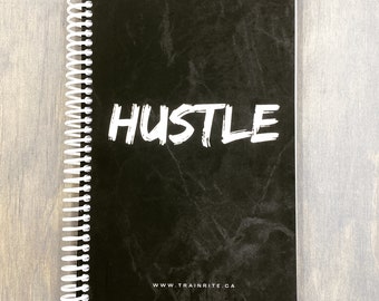 HUSTLE Black - TrainRite Complete Fitness Journal