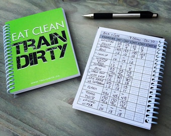 Eat Clean TrainDirty (Green) - TrainRite Compact Fitness Journal