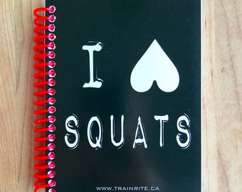 I HEART SQUATS (Black) - TrainRite Compact Fitness Journal