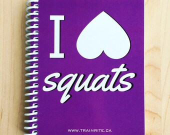 I HEART SQUATS (Purple) - TrainRite Compact Fitness Journal