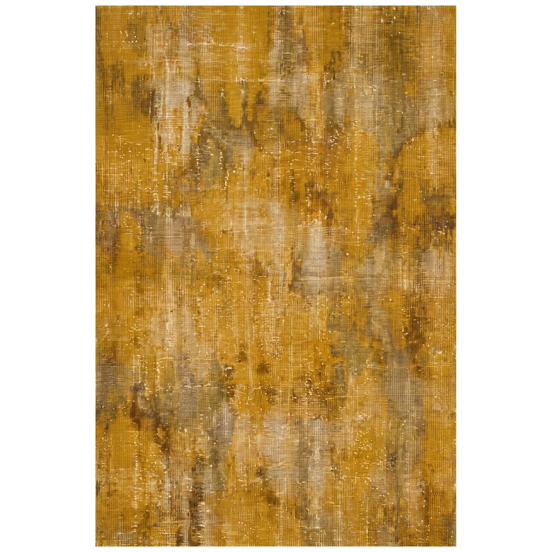 Home Rug Gold Gold Solid Colour Distressed Area Rug and Runner Rug, Machine Washable ...