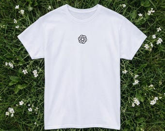 T-shirt minimalista con logo OpenAI / Maglietta minimalista per appassionati di tecnologia AI / Maglietta oversize in stile vintage