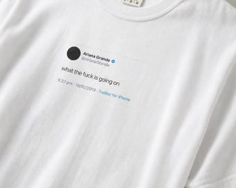 Camiseta Ariana Grande Tweet | Algodão tingido em peça, modelagem relaxada