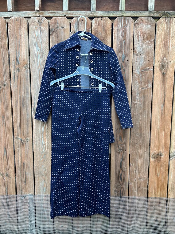 Rare Ellen Tracy 70s Polkadot Pant Suit - image 2